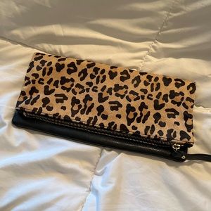 Banana Republic Calf Hair Zip Clutch